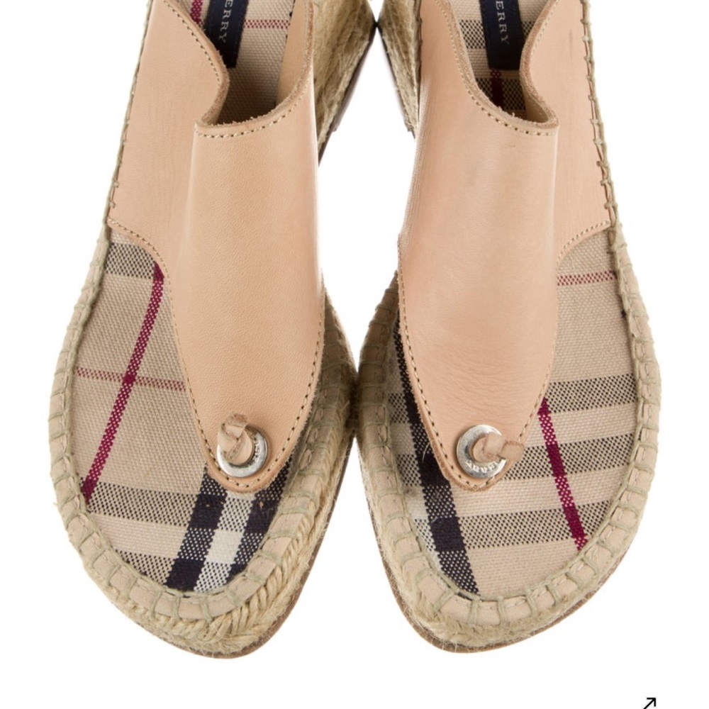 Burberry Beige and Plaid Espadrille Flats